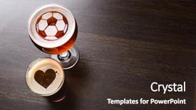  Presentation with soccer - Theme with heart and soccer ball silhouettes background and a wine colored foreground