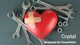  Presentation with renovation - Cool new PPT layouts with big close-up on green backdrop and a  colored foreground.