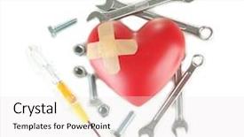  Presentation with renovation - Cool new slide deck with heart and tools concept renovation backdrop and a  colored foreground