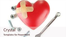  Presentation with renovation - Presentation theme having heart and tools concept renovation background and a sky blue colored foreground