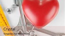  Presentation with renovation - PPT layouts enhanced with heart and tools concept renovation of heart isolated on white background and a coral colored foreground