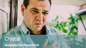  Presentation with heart attack - Slide deck featuring heart attack a man holds background and a seafoam green colored foreground