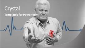  Presentation with heart failure - PPT layouts enhanced with heart attack concept senior man background and a gray colored foreground
