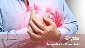  Presentation with heart failure - Colorful slide set enhanced with heart attack concept senior man backdrop and a red colored foreground