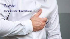  Presentation with heart attack - Slide set consisting of cardiacfailure - heart attack concept young man background and a lemonade colored foreground