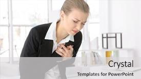  Presentation with heart attack - Beautiful presentation theme featuring heart attack concept young woman backdrop and a light gray colored foreground