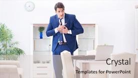  Presentation with upset - Presentation featuring heart attack dying - bankrupt businessman angry and upset background and a  colored foreground