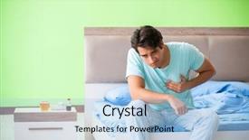  Presentation with insomnia - Beautiful slides featuring heart attack dying - man suffering from sleeping disorder backdrop and a light blue colored foreground