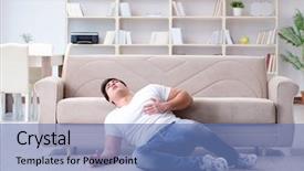  Presentation with infection - Cool new presentation design with heart attack dying - sick man suffering at home backdrop and a teal colored foreground