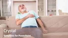  Presentation with old man - Colorful presentation enhanced with heart attack dying - white bearded old man suffering backdrop and a  colored foreground