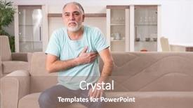  Presentation with old man - Cool new PPT theme with heart attack dying - white bearded old man suffering backdrop and a  colored foreground