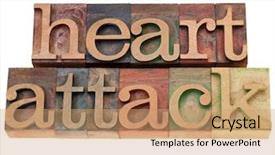  Presentation with heart attack - PPT theme with heart attack - isolated words background and a coral colored foreground