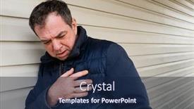  Presentation with heart attack - Theme consisting of heart-attack-mature-man-leaning background and a navy blue colored foreground