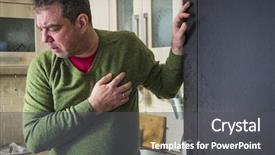  Presentation with heart attack - Presentation theme featuring heart attack mature man background and a dark gray colored foreground