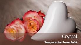  Presentation with valentine - Colorful slide deck enhanced with heart background happy valentine's day backdrop and a tawny brown colored foreground