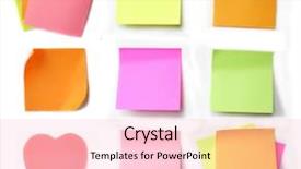  Presentation with colored - Slides consisting of heart bandage - colored notes paper background and a lemonade colored foreground