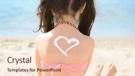  Presentation with sun rise back ground - Beautiful PPT layouts featuring heart blocks - cute little girl with sun backdrop and a  colored foreground