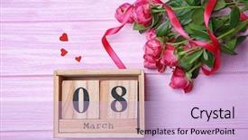  Presentation with roses - Slide deck featuring heart blocks - roses and block calendar background and a light blue colored foreground
