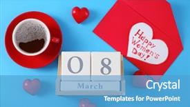  Presentation with color block - Slide deck having heart blocks - wooden block calendar cup background and a teal colored foreground
