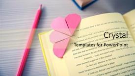  Presentation with heart book - Amazing theme having literary form - heart bookmark for book backdrop and a soft green colored foreground
