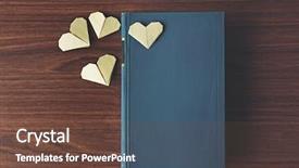  Presentation with heart book - Audience pleasing slide deck consisting of heart bookmarks for book backdrop and a tawny brown colored foreground