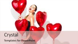  Presentation with red laser beam - Amazing presentation having heart border - valentine beauty girl dancing backdrop and a coral colored foreground