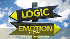  Presentation with emotion - Theme featuring heart brain - logic - emotion crossroad background and a tawny brown colored foreground