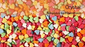  Presentation with sprinkles - Presentation design consisting of heart candy - colorful sprinkles background background and a gold colored foreground