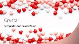  Presentation with candy heart - Presentation design featuring heart-candy-background-valentine-s background and a pink colored foreground