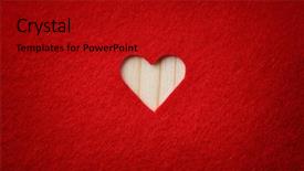  Presentation with heart - Amazing PPT theme having heart carved in red felt backdrop and a crimson colored foreground