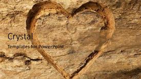  Presentation with tree - Amazing presentation theme having heart carved in tree bark backdrop and a gold colored foreground