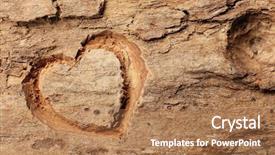  Presentation with heart - Amazing slide deck having heart carved in tree bark backdrop and a coral colored foreground