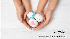  Presentation with dental mother and child - Beautiful presentation theme featuring heart christ - hands of mother and child backdrop and a lemonade colored foreground