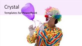  Presentation with clown - Beautiful theme featuring heart circu - funny clown isolated on white backdrop and a lavender colored foreground