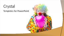  Presentation with clown - Colorful PPT layouts enhanced with heart circu - male clown isolated on white backdrop and a  colored foreground