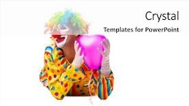  Presentation with clown - PPT theme having heart circu - male clown isolated on white background and a  colored foreground