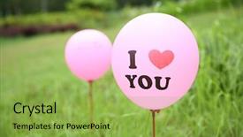  Presentation with balloon - Beautiful presentation design featuring heart circu - outdoor wedding balloon backdrop and a yellow colored foreground