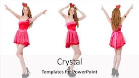  Presentation with mint pink - Slides featuring heart circu - pretty young model in mini background and a  colored foreground