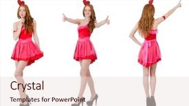  Presentation with mint pink - Audience pleasing presentation design consisting of heart circu - pretty young model in mini backdrop and a  colored foreground