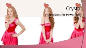  Presentation with pink white - Cool new slide set with heart circu - pretty young model in mini backdrop and a  colored foreground