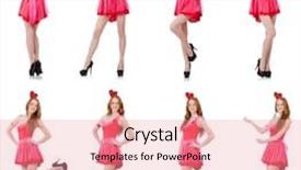  Presentation with mint pink - Slides having heart circu - pretty young model in mini background and a  colored foreground