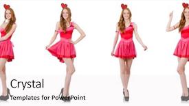  Presentation with mint pink - Presentation enhanced with heart circu - pretty young model in mini background and a  colored foreground