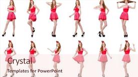  Presentation with pink white - PPT theme with heart circu - pretty young model in mini background and a  colored foreground