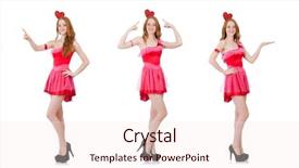  Presentation with mint pink - Audience pleasing PPT theme consisting of heart circu - pretty young model in mini backdrop and a  colored foreground