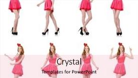  Presentation with mint pink - Colorful slide set enhanced with heart circu - pretty young model in mini backdrop and a  colored foreground