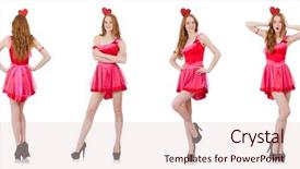  Presentation with mint pink - Colorful slide deck enhanced with heart circu - pretty young model in mini backdrop and a  colored foreground