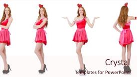  Presentation with mint pink - Slide set having heart circu - pretty young model in mini background and a  colored foreground