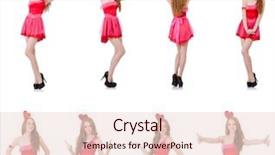  Presentation with pink white - Colorful PPT layouts enhanced with heart circu - pretty young model in mini backdrop and a  colored foreground