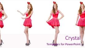  Presentation with mint pink - Colorful presentation theme enhanced with heart circu - pretty young model in mini backdrop and a  colored foreground