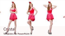  Presentation with pink white - Colorful slide deck enhanced with heart circu - pretty young model in mini backdrop and a  colored foreground